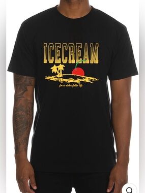 Billionaire Boys Club Ice Cream Life Short Sleeve Crew Neck Cherry Tee Medium